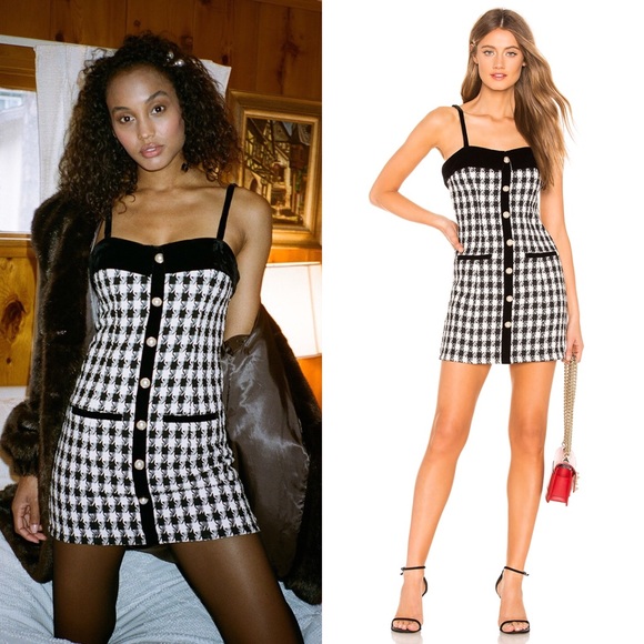 LPA Dresses & Skirts - LPA x REVOLVE Mariya Tweed Velvet Dress